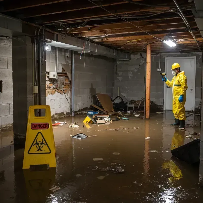 Flooded Basement Electrical Hazard in Vernonia, OR Property