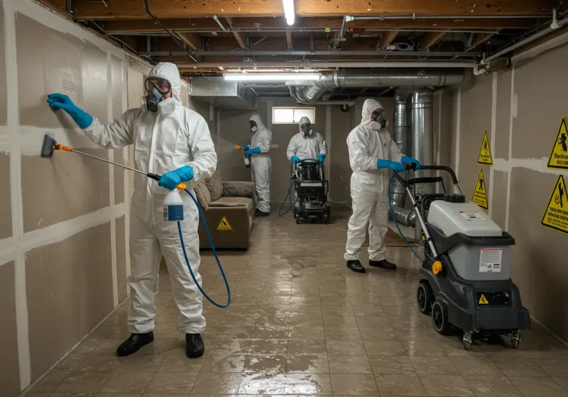 Basement Moisture Removal and Structural Drying process in Vernonia, OR